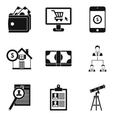 Jackpot Icons set, basit tarzı