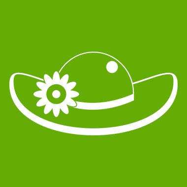 Çiçek simgesi yeşil şapkalı