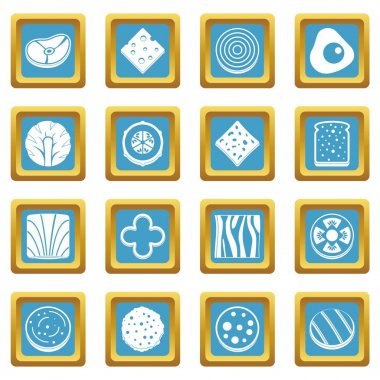 Dilim gıda madde simgeleri gök mavisi