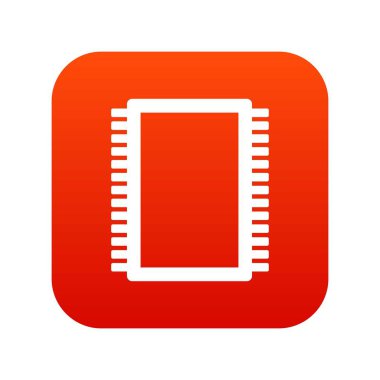 Bilgisayar elektronik devre kartı simgesi dijital kırmızı