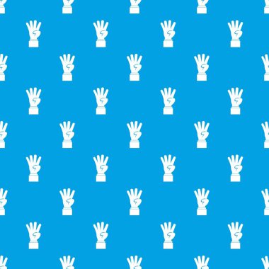 El gösteren dört numaralı desen kesintisiz mavi