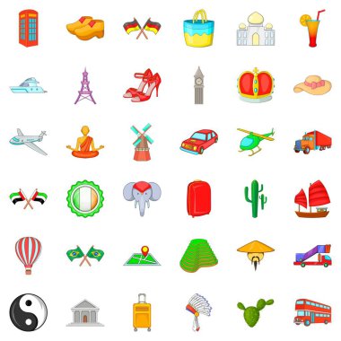 Monk Icons set, karikatür tarzı