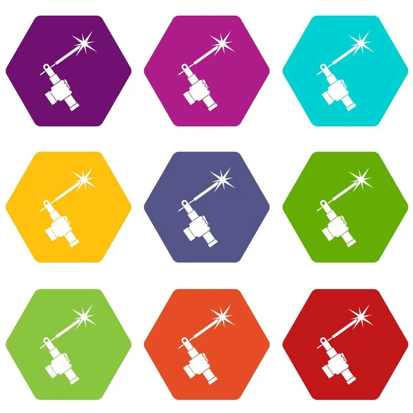 MiG kaynak meşale el simgesi renk altı yüzlü ayarla.