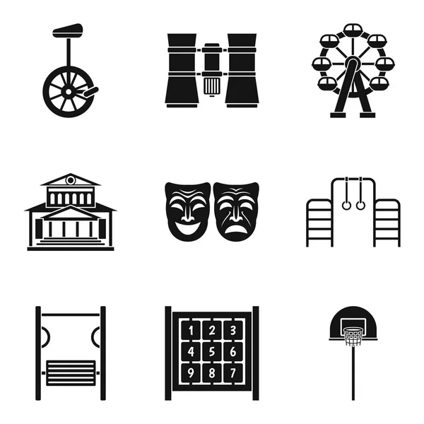 Conjunto de iconos de sala de exposición, estilo simple — Vector de stock