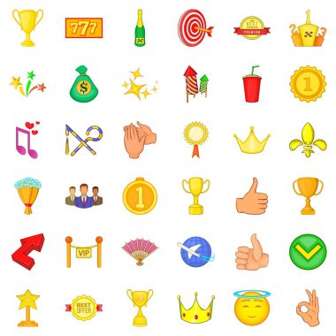 Başarı Icons set, karikatür tarzı