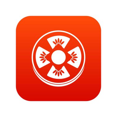 Dilim ripe domates simgesi dijital kırmızı