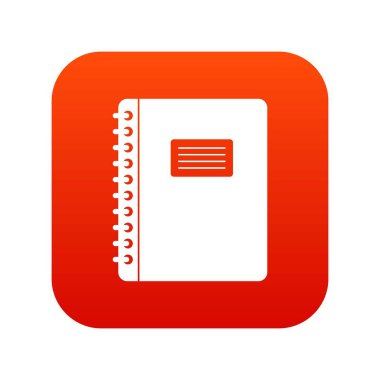 Spiral not defteri simgesini dijital kırmızı