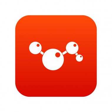 Kimyasal ve fiziksel molekülleri simgesi dijital kırmızı