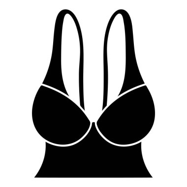 Büyük spor sutyen simgesi, basit siyah stil