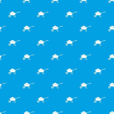 El arabası ile toprak desen kesintisiz mavi yüklü