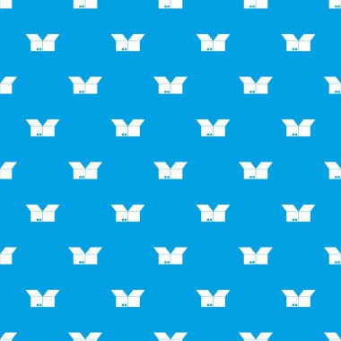 Açılan karton kutu desen kesintisiz mavi