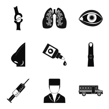 İskelet Icons set, basit tarzı