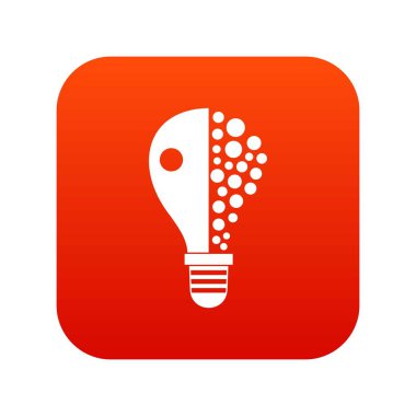 Ampul simgesi dijital kırmızı