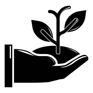 El Filiz simgesi, basit siyah stil