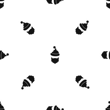 Santa Claus şapka ve sakal sorunsuz siyah desen