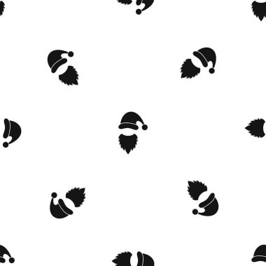 Noel Baba ve sakal desen sorunsuz siyah ponpon ile kap