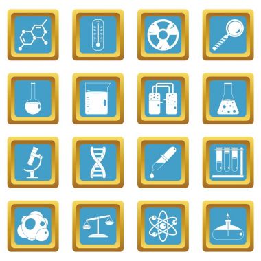 Kimyasal laboratuvar simgeler gök mavisi
