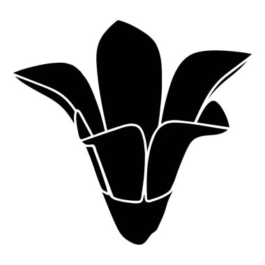 Süs çiçek simgesi, basit siyah stil