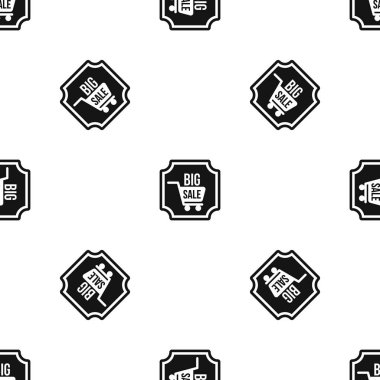 Büyük satış etiket desen sorunsuz siyah