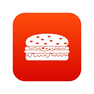 Burger simgesi dijital kırmızı