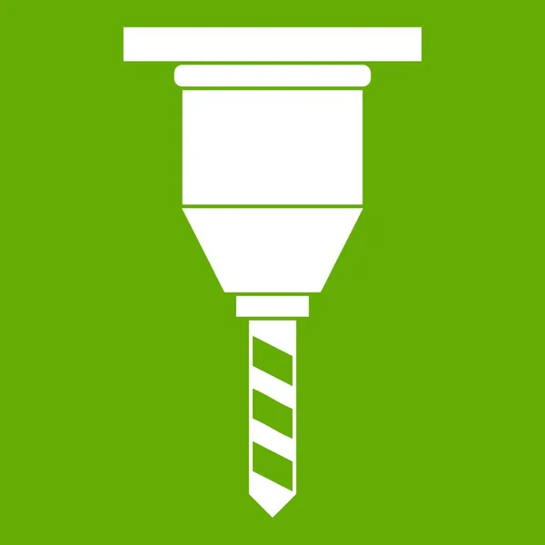 Drill bit ikonen grön — Stock vektor