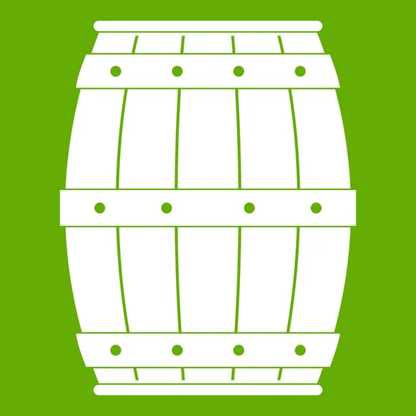 Icona barile di legno verde — Vettoriale Stock
