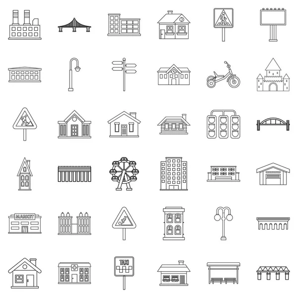 Conjunto de ícones de construção, estilo esboço —  Vetores de Stock