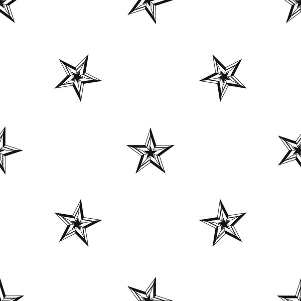 Csillag mintát varrat nélküli fekete — Stock Vector