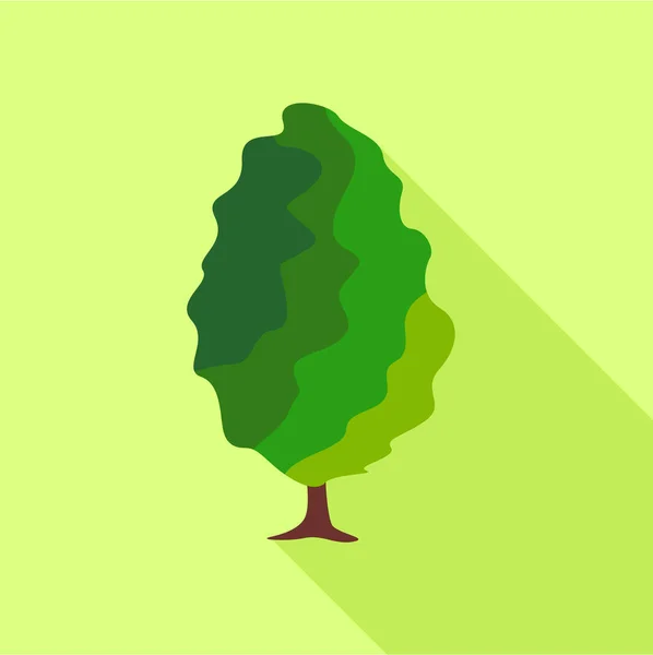 Listnatý strom ikona, plochý — Stockový vektor
