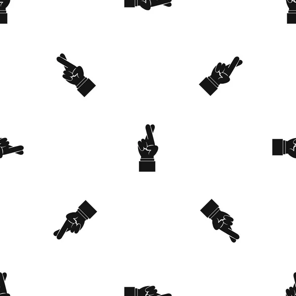 Croisons les doigts motif transparent noir — Image vectorielle