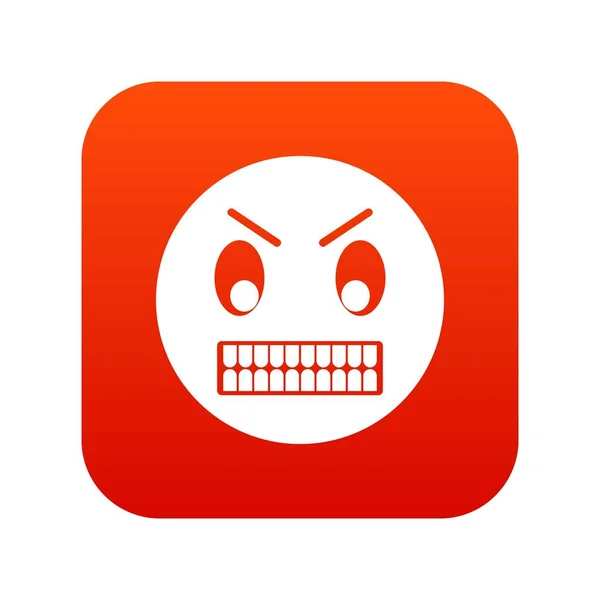 Angry Emoticon цифровий червоний — стоковий вектор