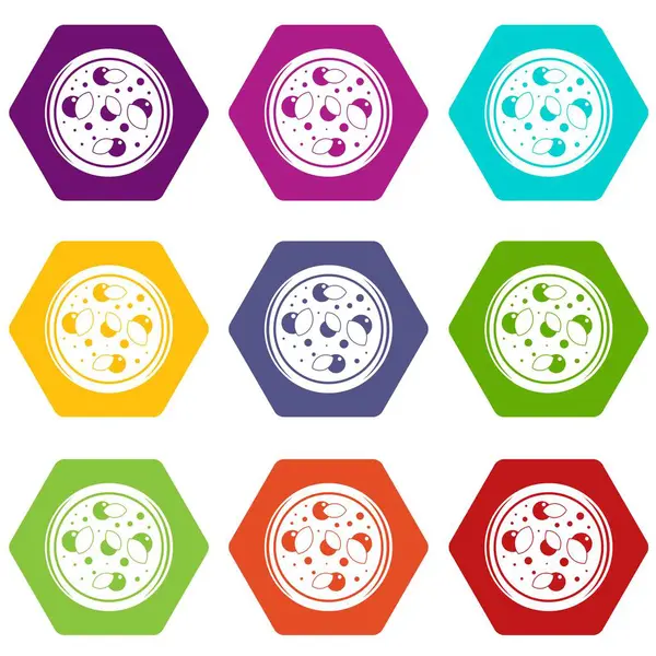 Pizza Yeşiller simgesi olan renk altı yüzlü ayarla