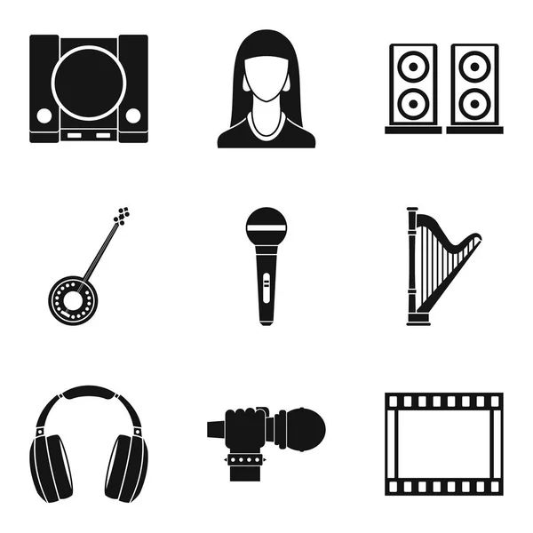Warble icons set, simple style — Stock Vector
