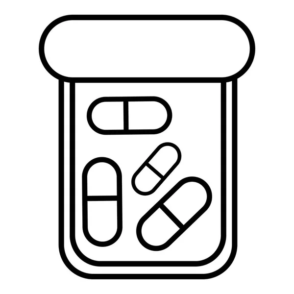 Bottle drug icon , outline style — Stock Vector