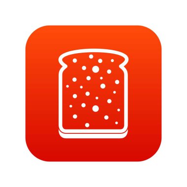 Dilim beyaz ekmek simgesi dijital kırmızı