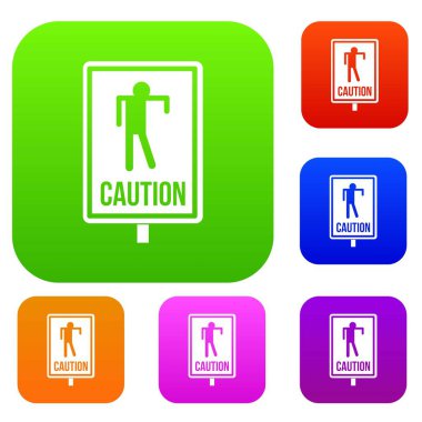 Zombi yol işaret renk koleksiyonu ayarla