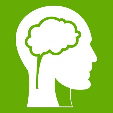 Beyin simgesi yeşil ile baş