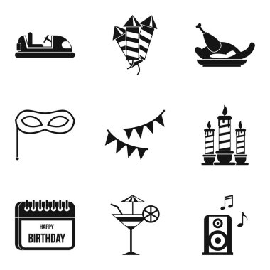 Tatil gıda Icons set, basit tarzı