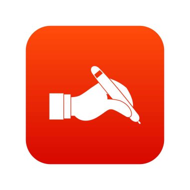 El tutma siyah kalem simgesi dijital kırmızı