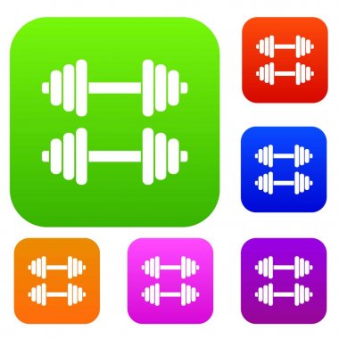 İki dambıl koleksiyonu ayarla