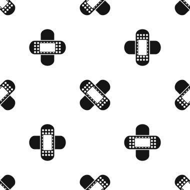 Tıbbi yama desen sorunsuz siyah