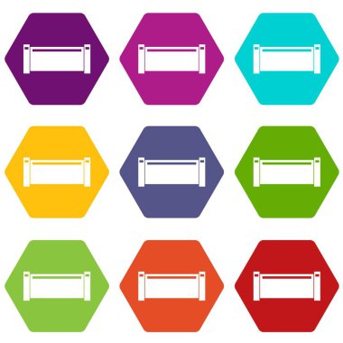 Renk altı yüzlü boru parçası simgesi ayarla