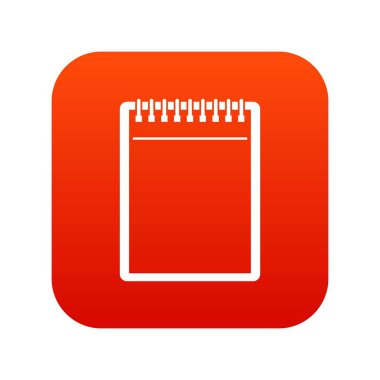 Boş sarmal not defteri simgesini dijital kırmızı