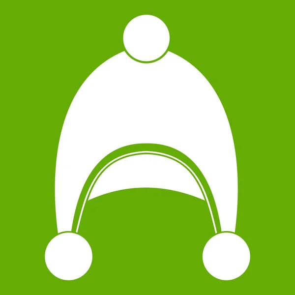 Teplá čepice ikona zelená — Stockový vektor