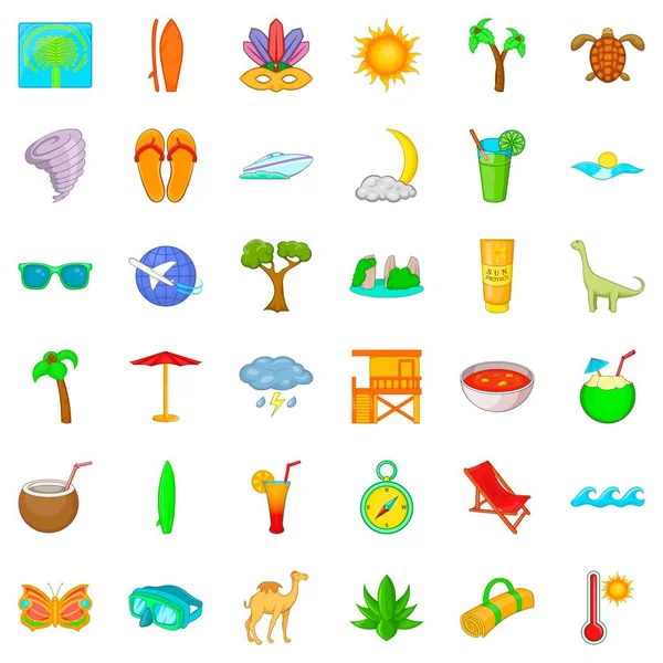 Palmiye ağacı Icons set, karikatür tarzı