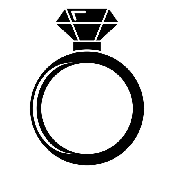 Διαμαντένιο δαχτυλίδι αρραβώνων εικονίδιο, απλό στυλ — Διανυσματικό Αρχείο