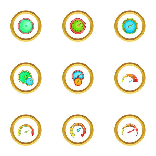 Hız göstergesi Icons set, karikatür tarzı