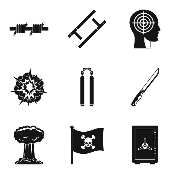 Conjunto de iconos pirata, estilo simple — Vector de stock