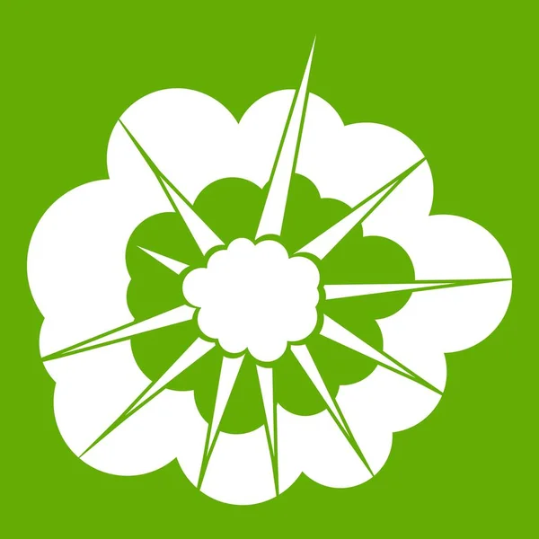 Cloudy explosion icon green — Stock Vector