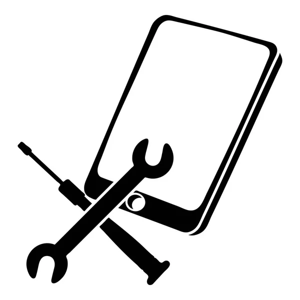 Repair smartphone icon, simple black style — Stock Vector